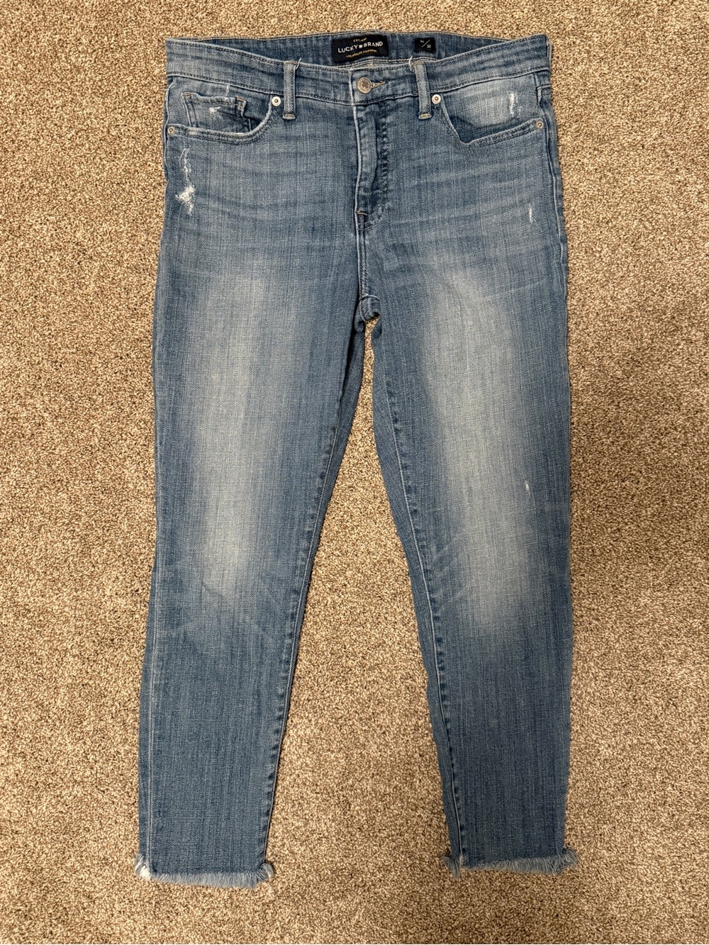 Lucky Brand Light Blue Distressed Ankle Skinny Jeans Size 10/30